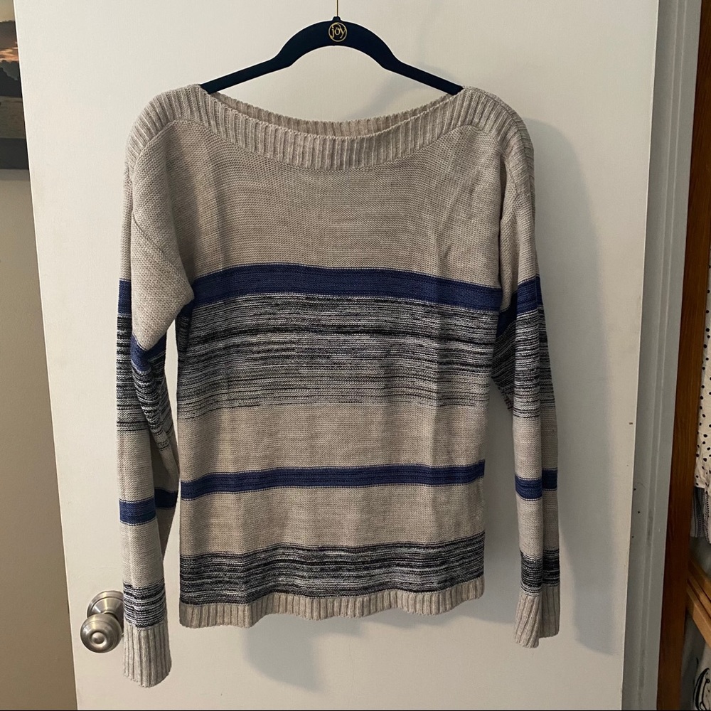 Grey & Blue Striped Sweater